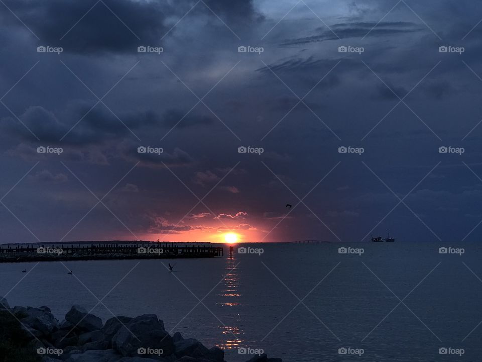 Sunset over mobile bay 