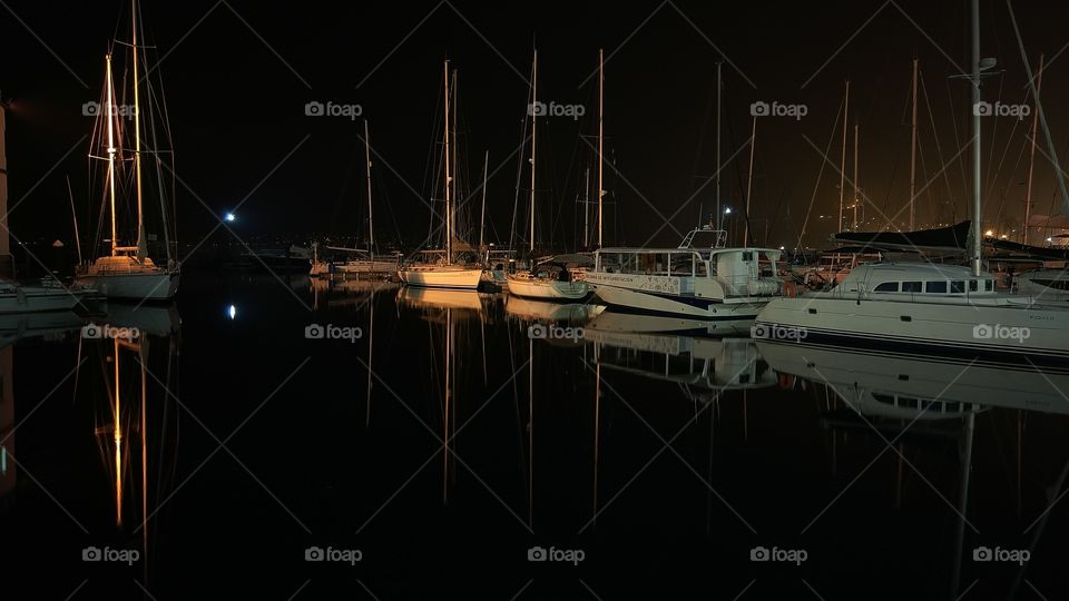 Marina at night