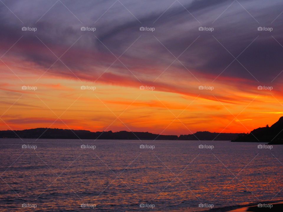 Bright dramatic sky over the sea