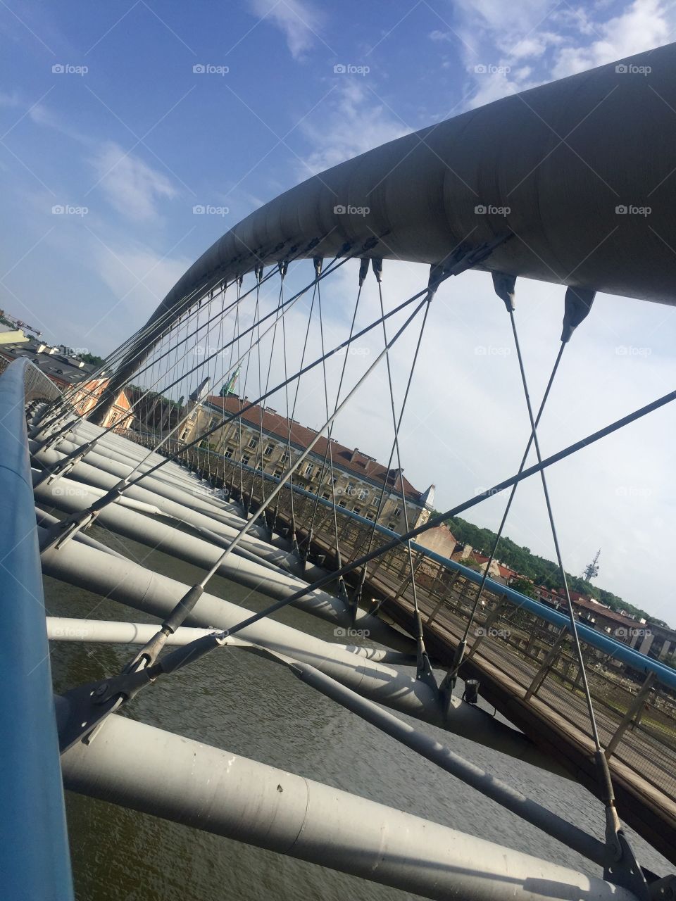 Suspension double bridge in Krakow 