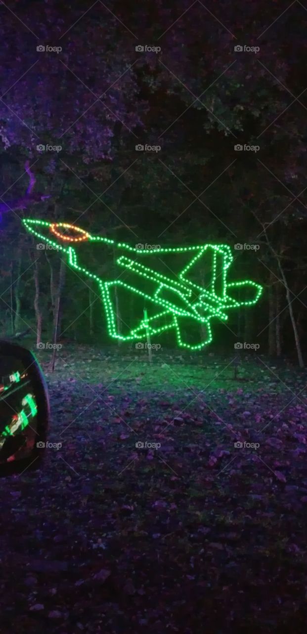 fighter jet light display