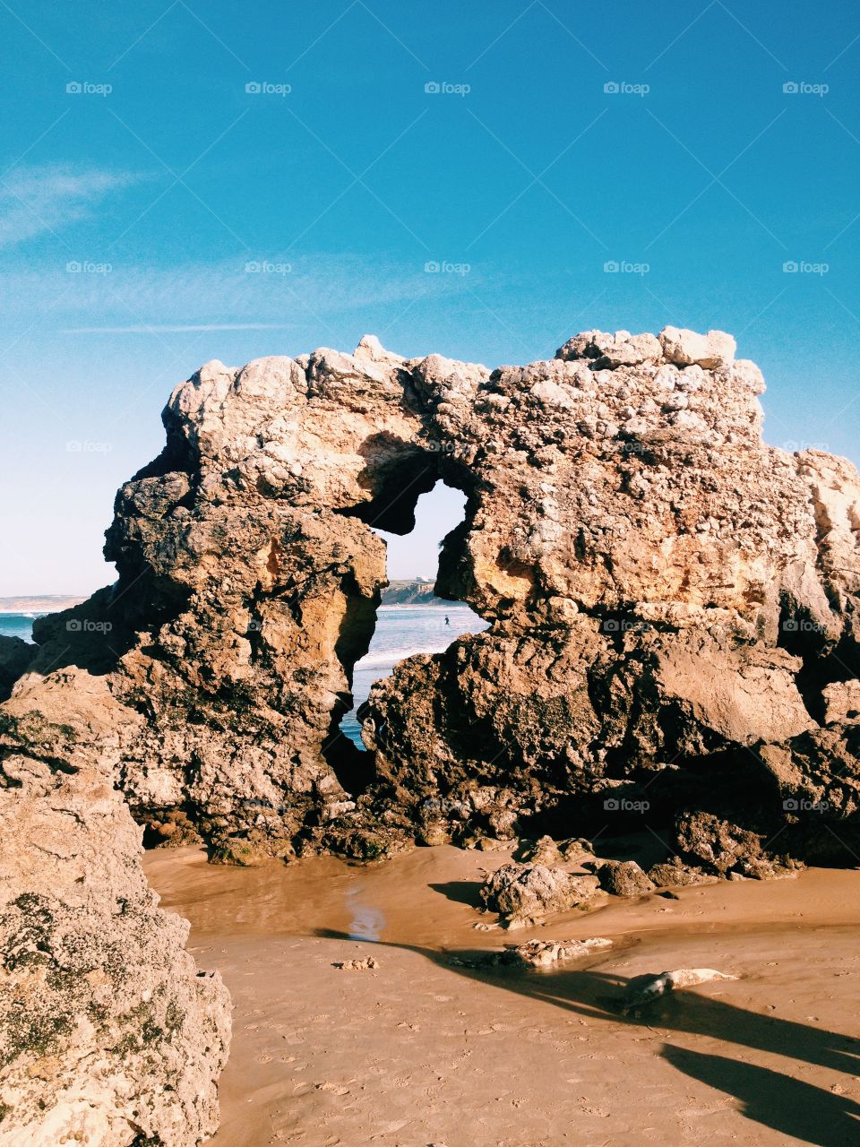 Awesome Atlantic Ocean. Sand beach and cliffs.