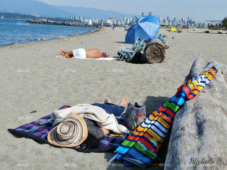 Relaxing on the beach