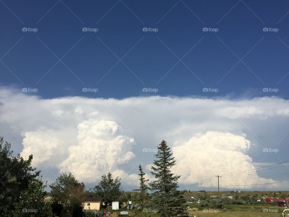 Storm Clouds. A huge thunderstorm with billowing clouds