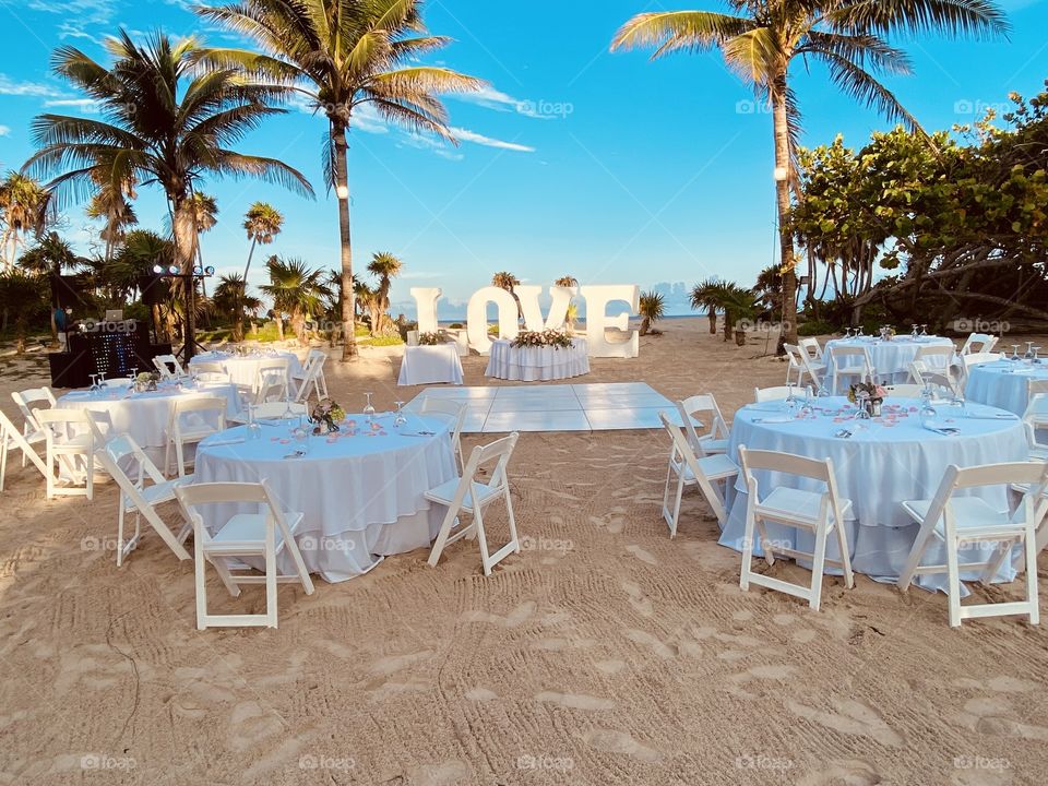 Wedding setup by the beach 