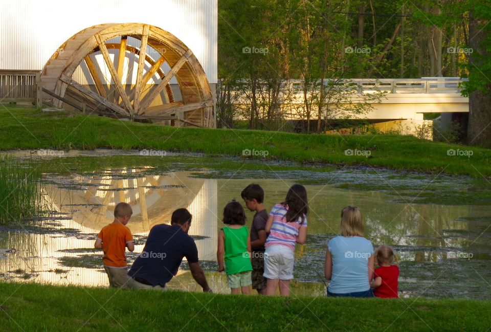 Family outing at an old mill