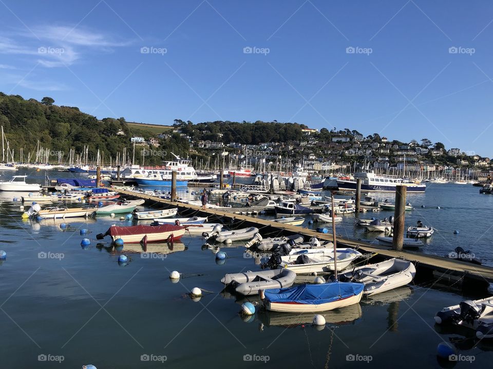 Another stunning shot of the harbor of Dartmouth and its town and opposite the little harbour of Kingswear.