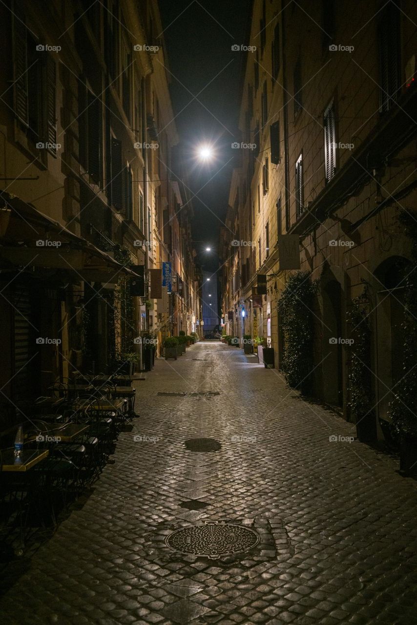 Rome streets at night 