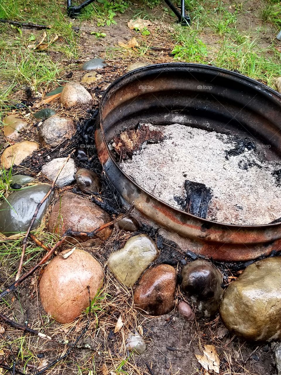 The fire pit was useless on a rainy day.