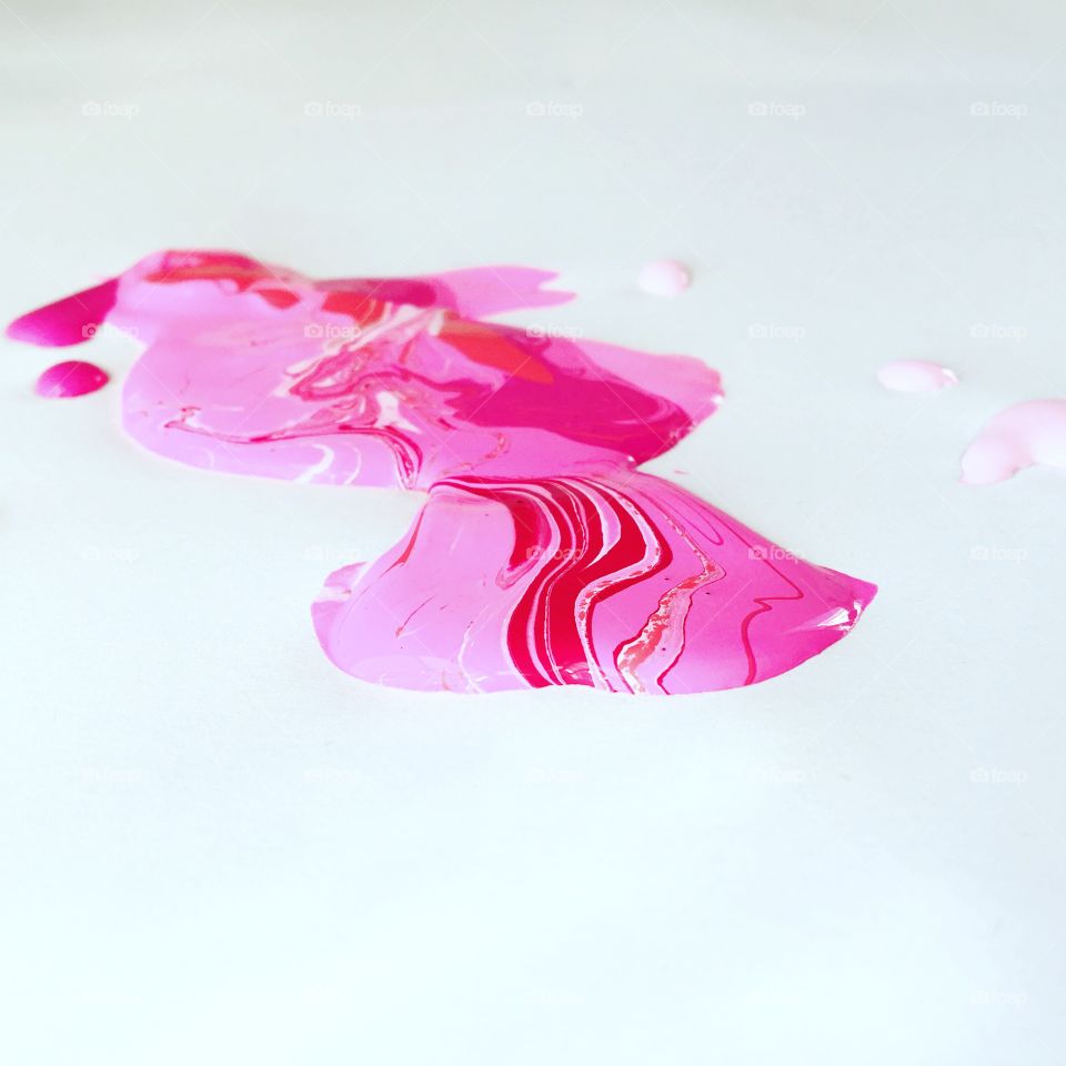 Spilled pink paint
