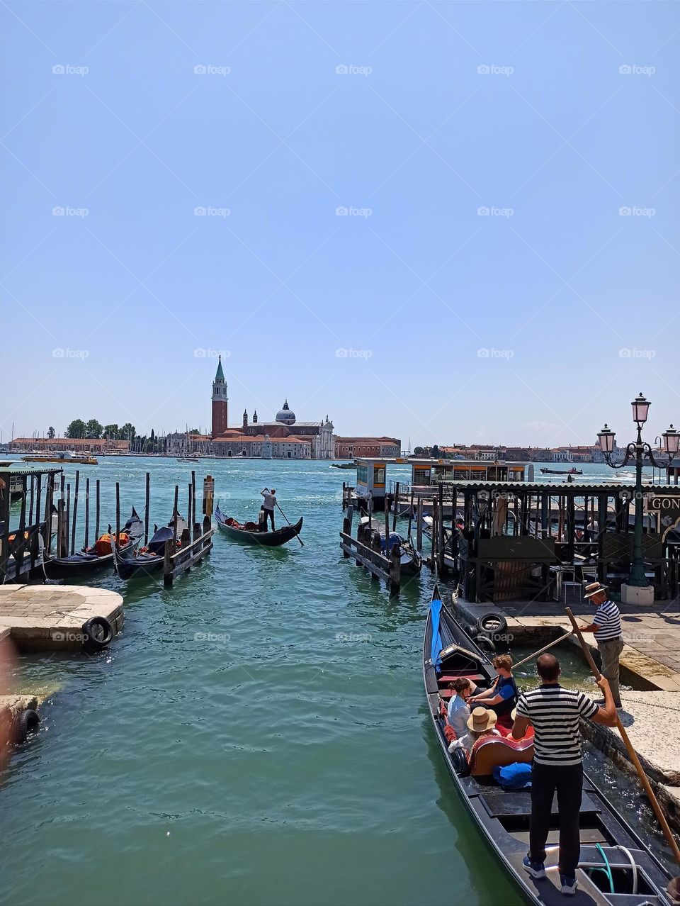 Venice, Gondolas, gondoliers, summer,