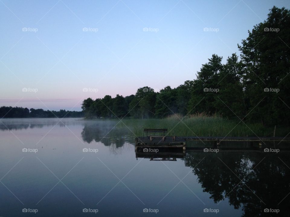 Morning at the lakeside in Poland Mazury 