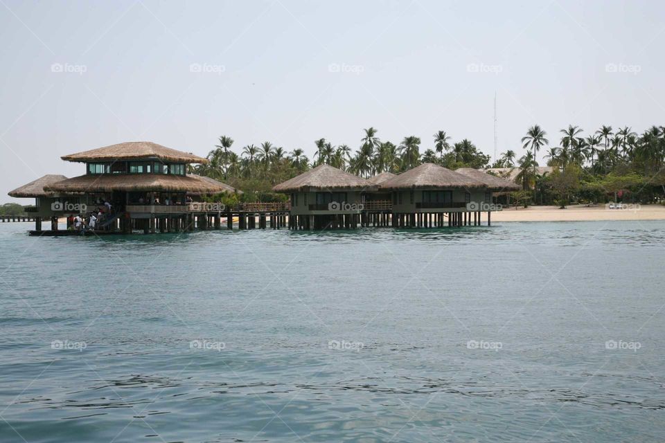 Huts in the water Philippines