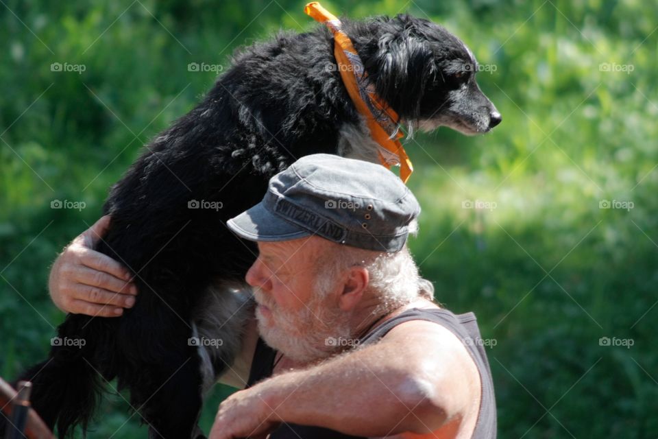 Old Man With Dog. Old Man With Dog