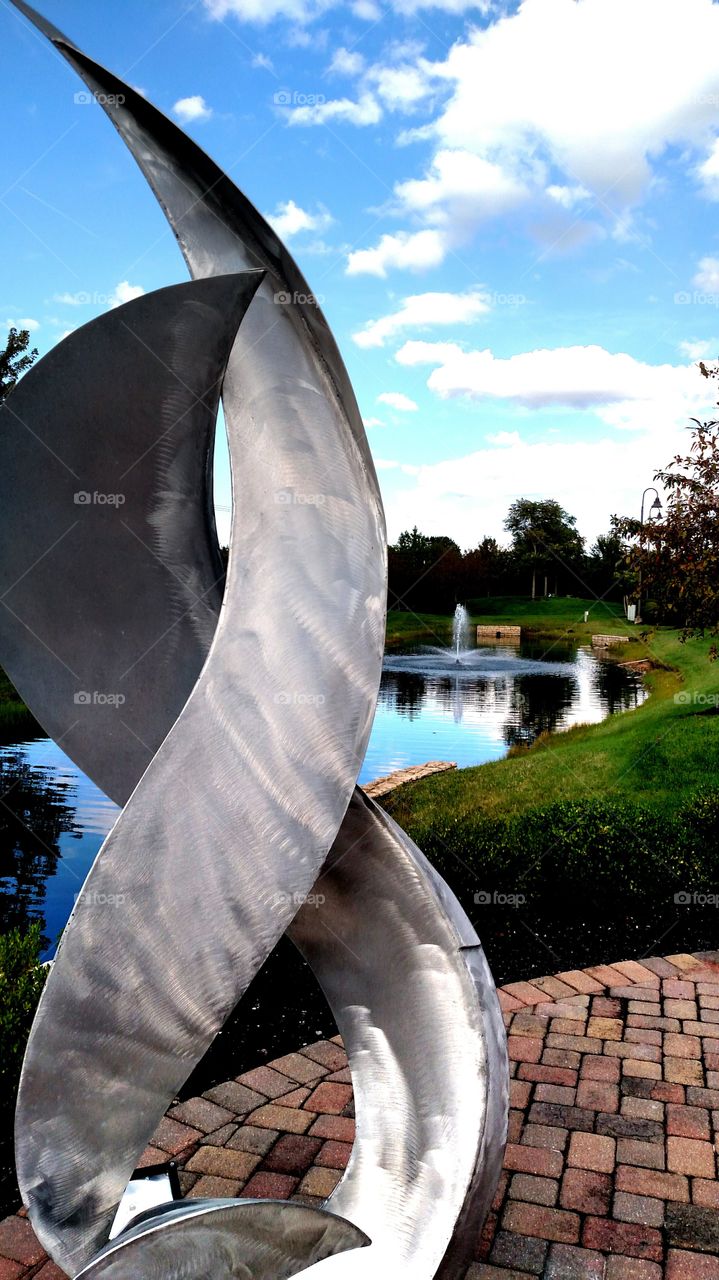 Dublin Ohio statue abstract water park