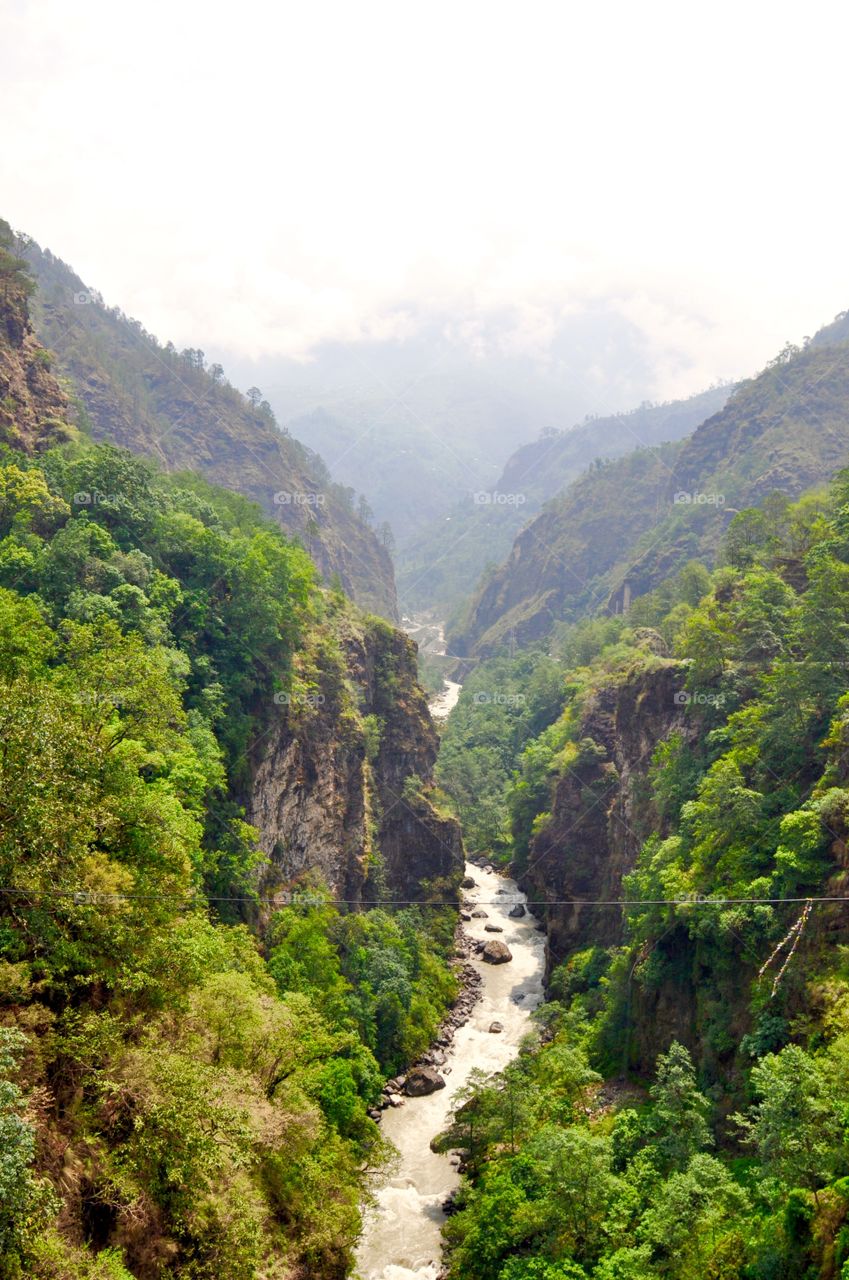 Mountain stream in the Himalayas