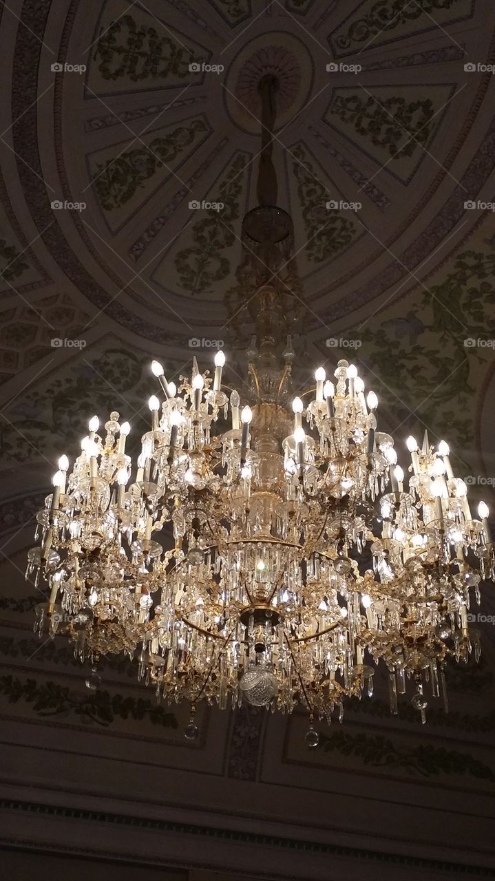 time chandelier. villa reale, Monza, Italy