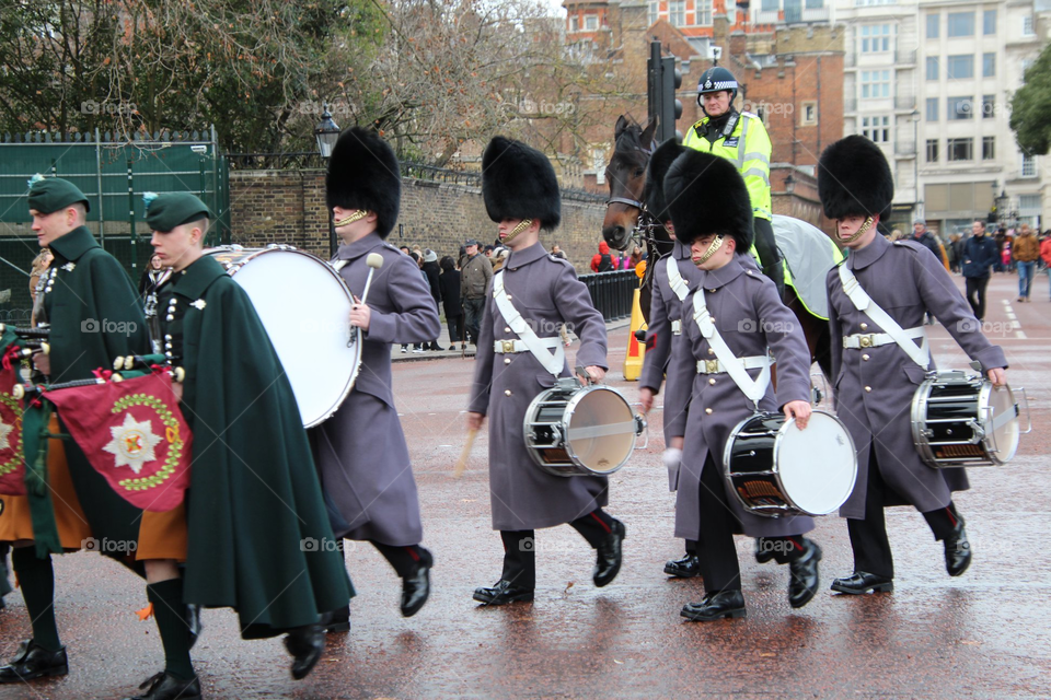 Changing the guard & Band of Irish Guard at Tower of London