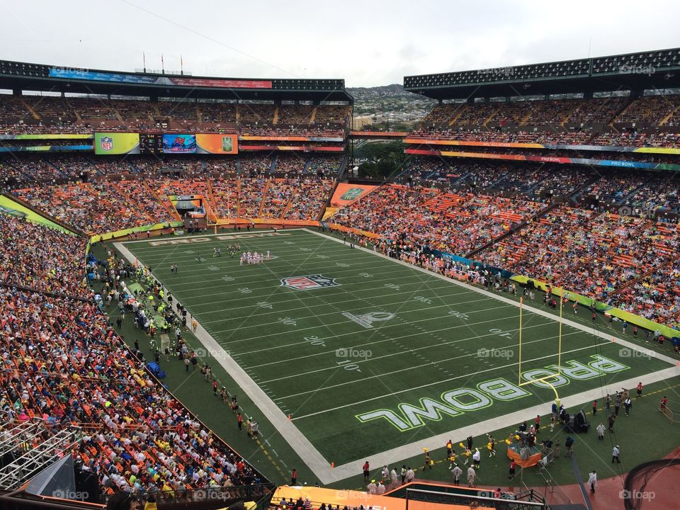 Aloha Stadium - NFL Pro Bowl 2014 . Aloha Stadium.  A sold out, NFL Pro-Bowl 2014.  Oahu, Hawaii