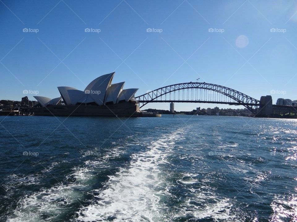 Floating along Sydney Harbor
