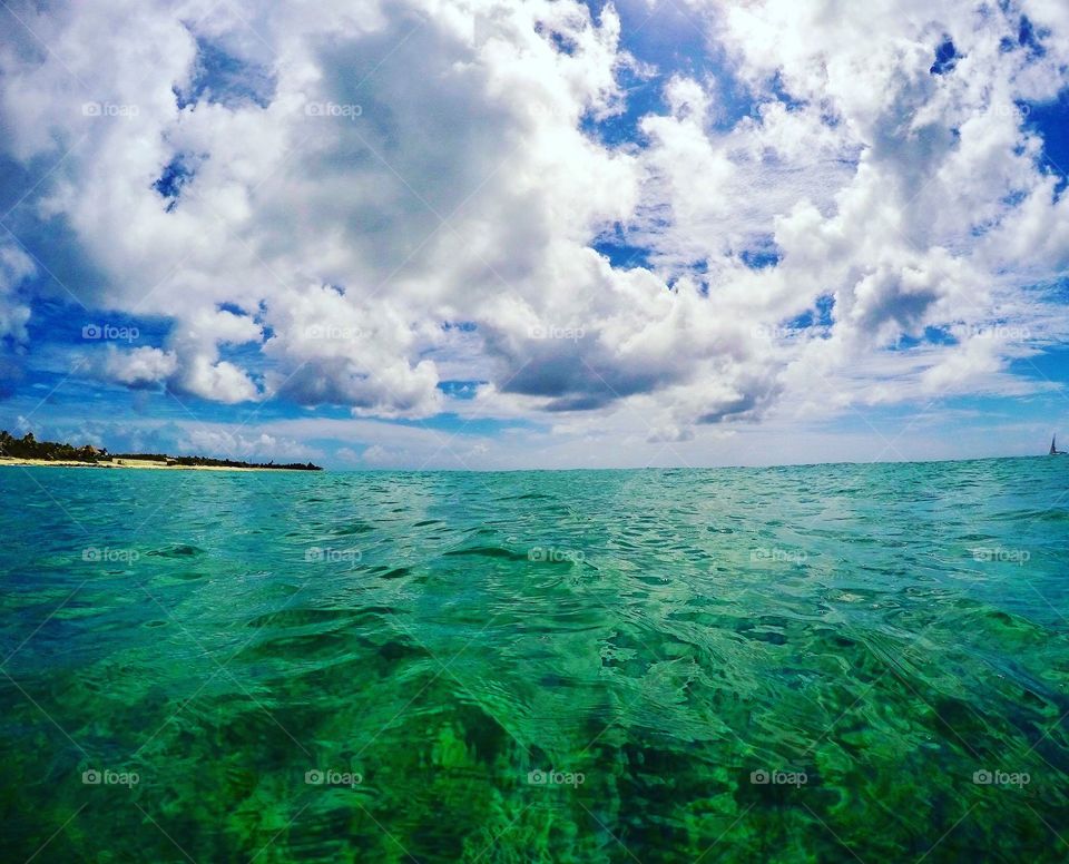 View While Swimming Of The Shores Of St. Martin Plum Bay Beach Caribbean Island Life