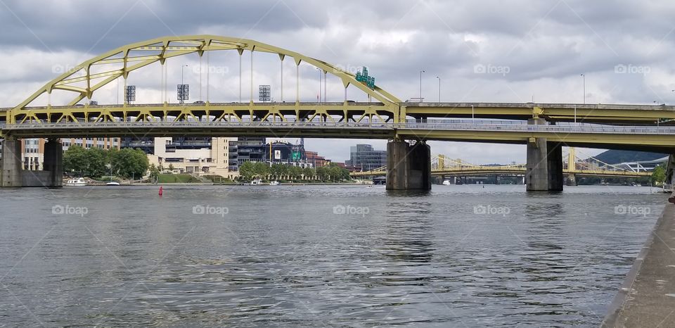 Pittsburgh bridge over the river
