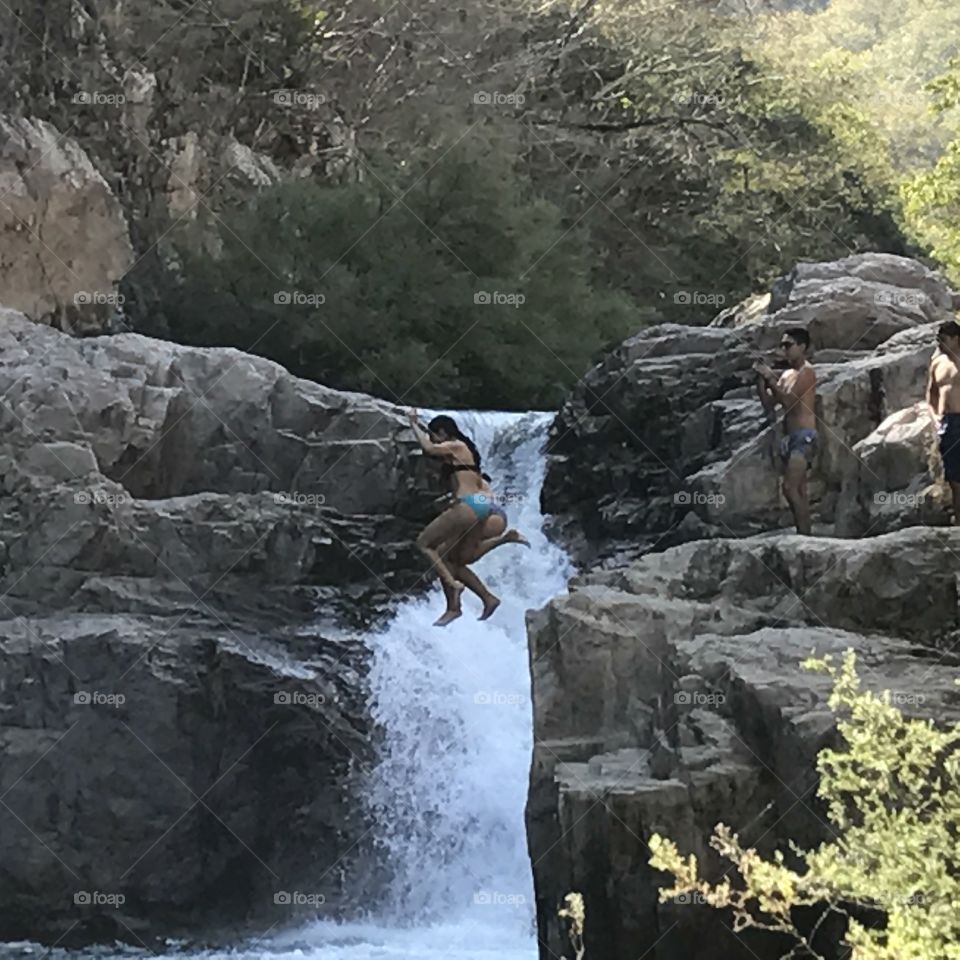 Waterfall jump