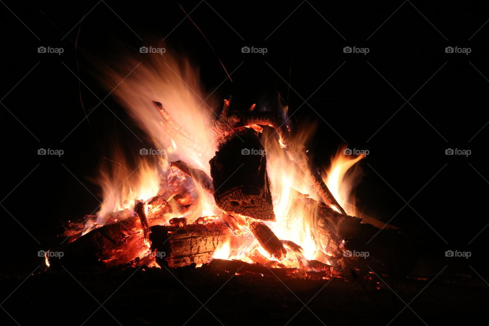 A blazing campfire perfect for roasting