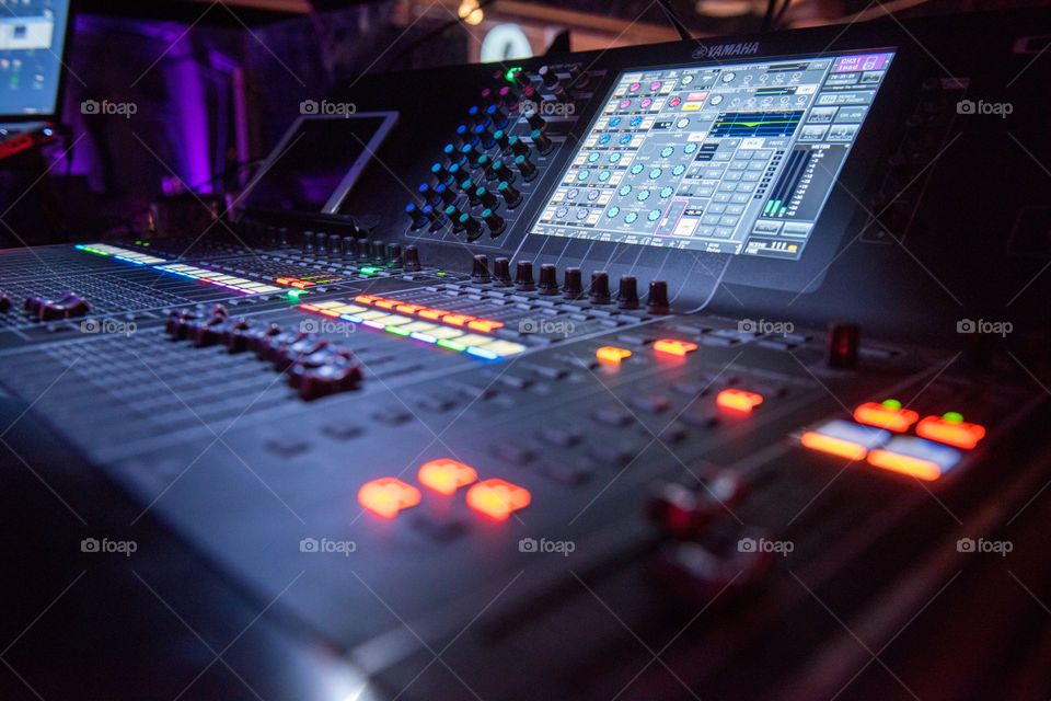 Mixing table at a nightclub in Malmö Sweden.