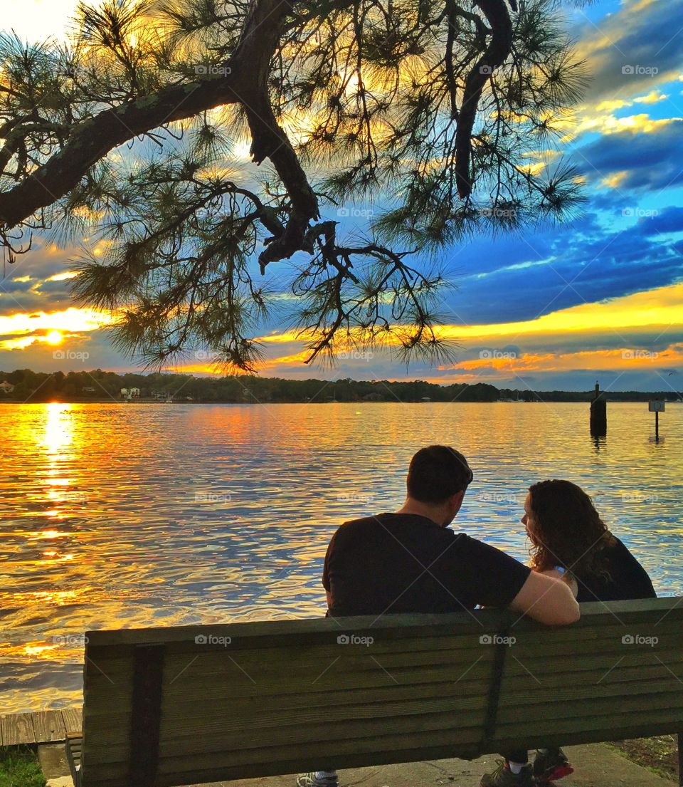 Couple reflecting 