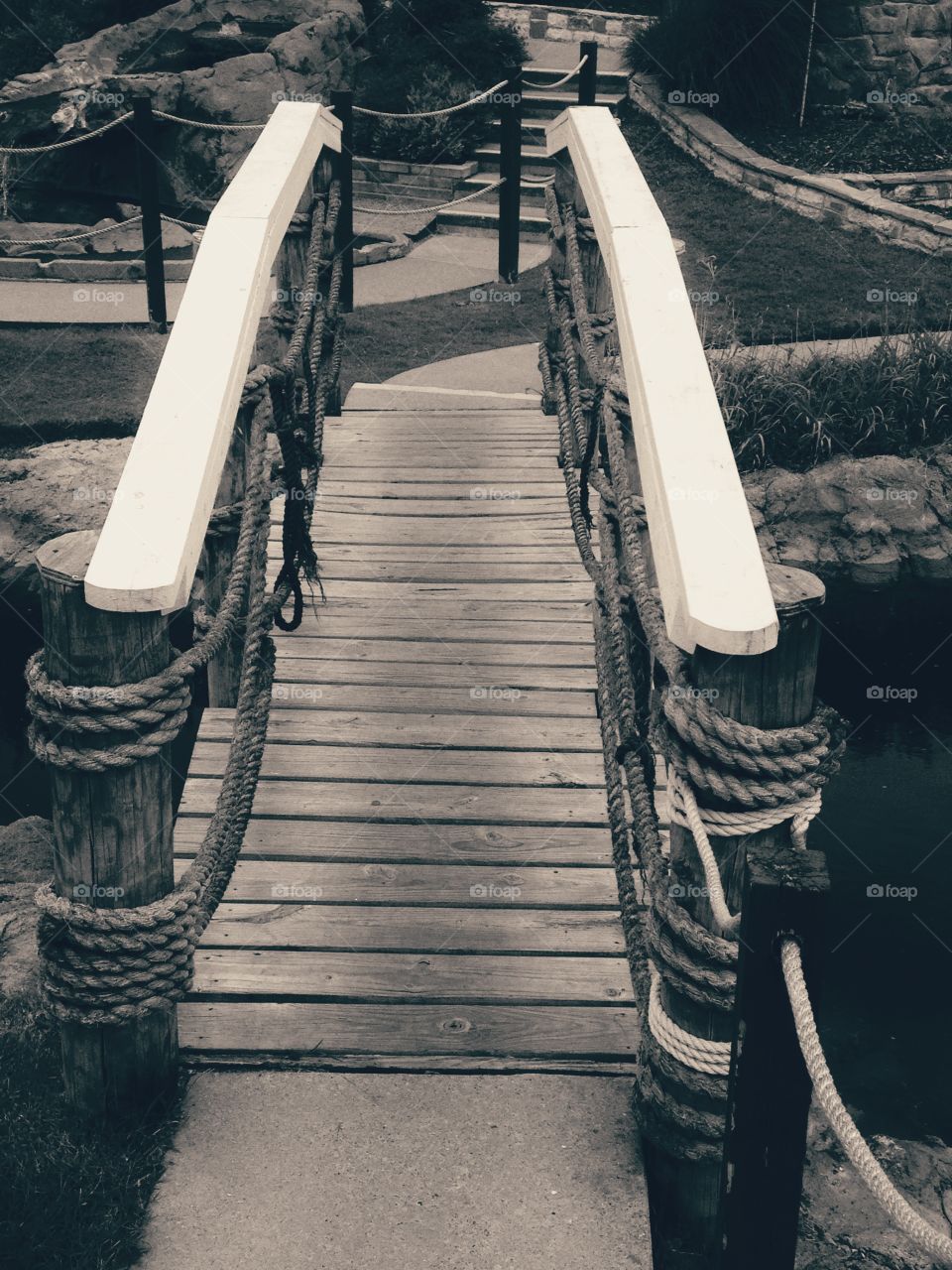 Bridge to nowhere . Bridge at mini golf course