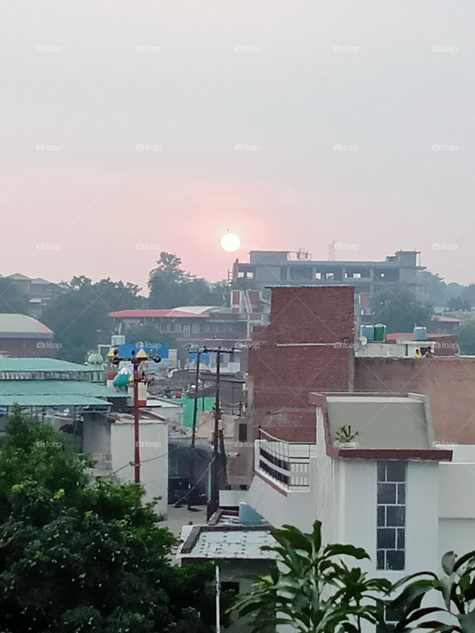 The orange splendour of the setting sun