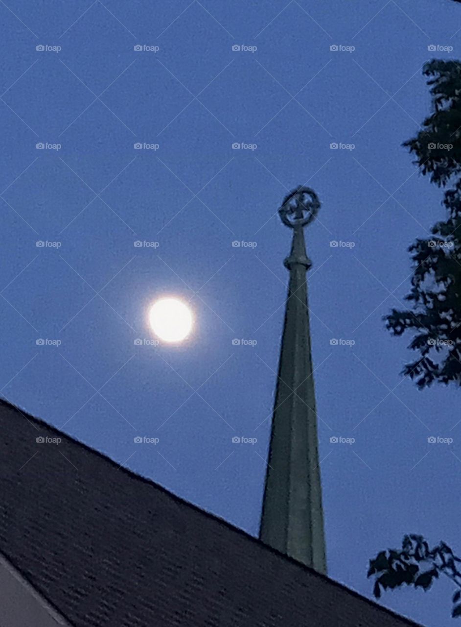 Moonlit steeple