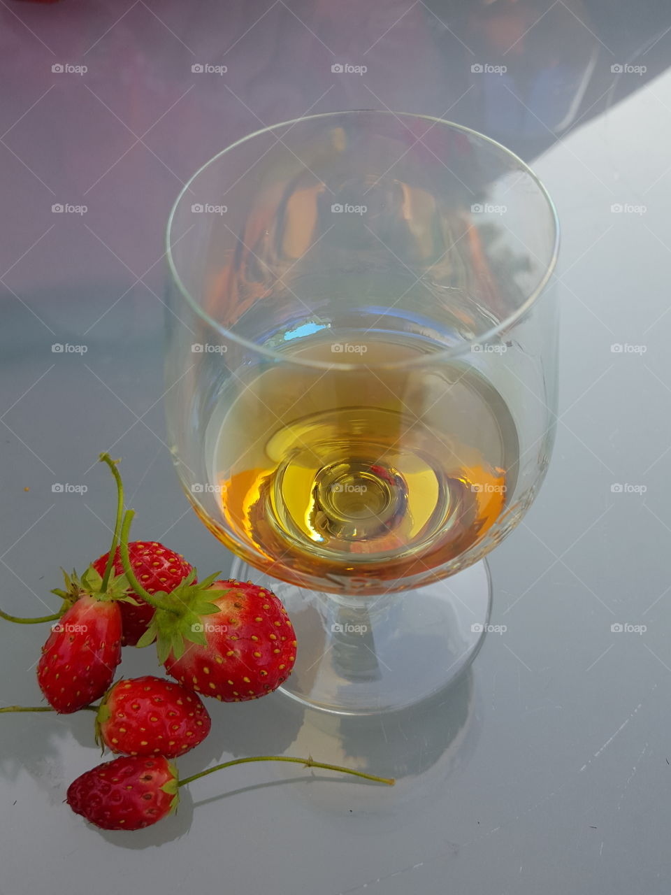 liqueur and strawberries