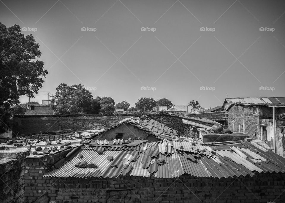 Old Houses in the village / Monochrome / Black and White / Vintage / Random click