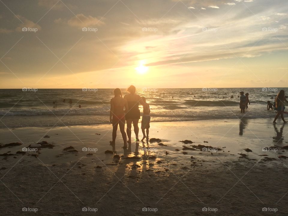 Beach, Sunset, Water, Sea, Sand