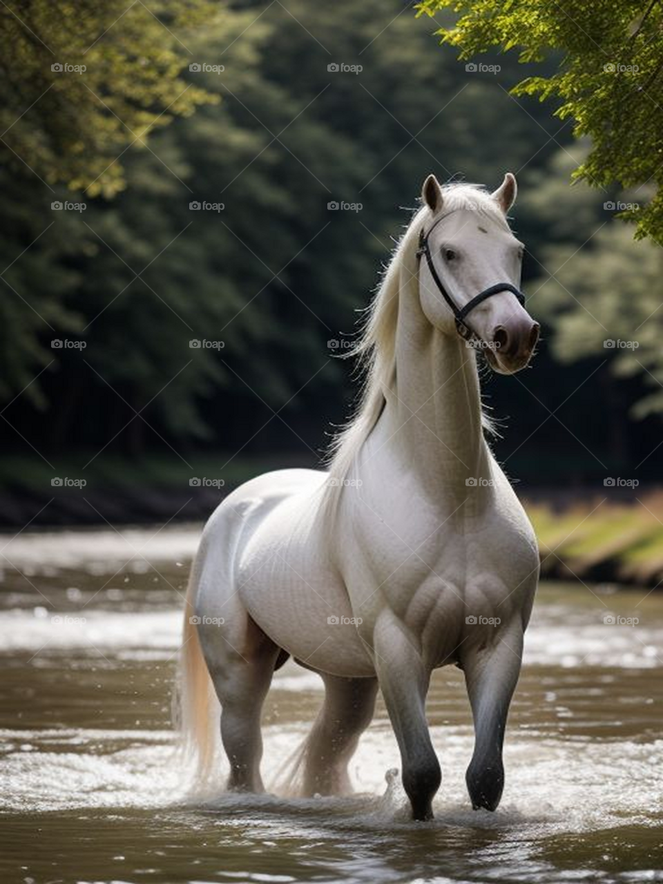 Beautiful white horse