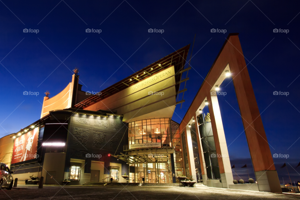 gothenburg night modern architecture by hanswessberg