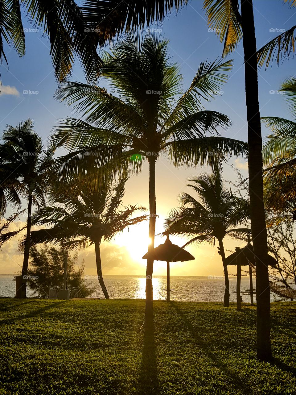 Beautiful sunrise in Mauritius