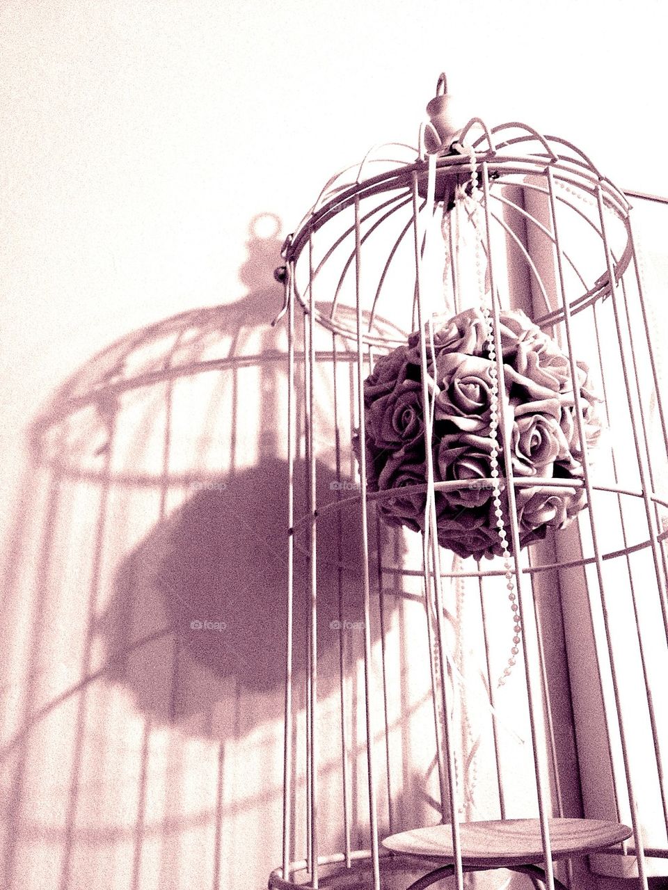 Cage with flower ball