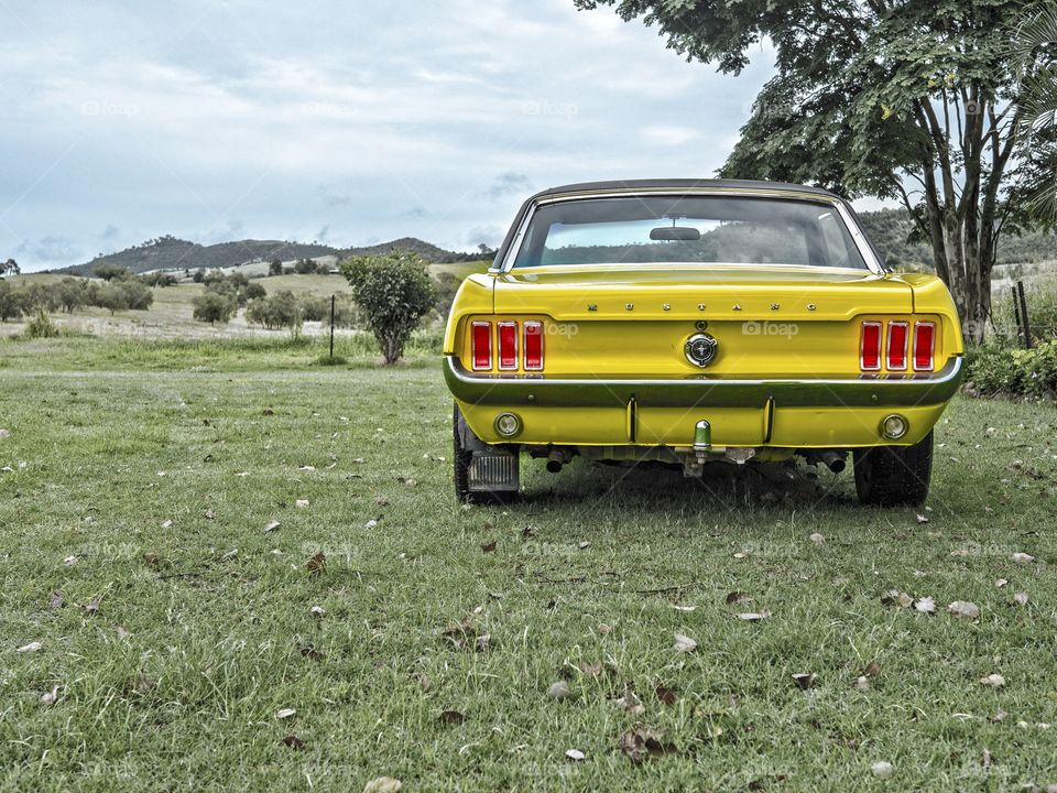Old car yellow