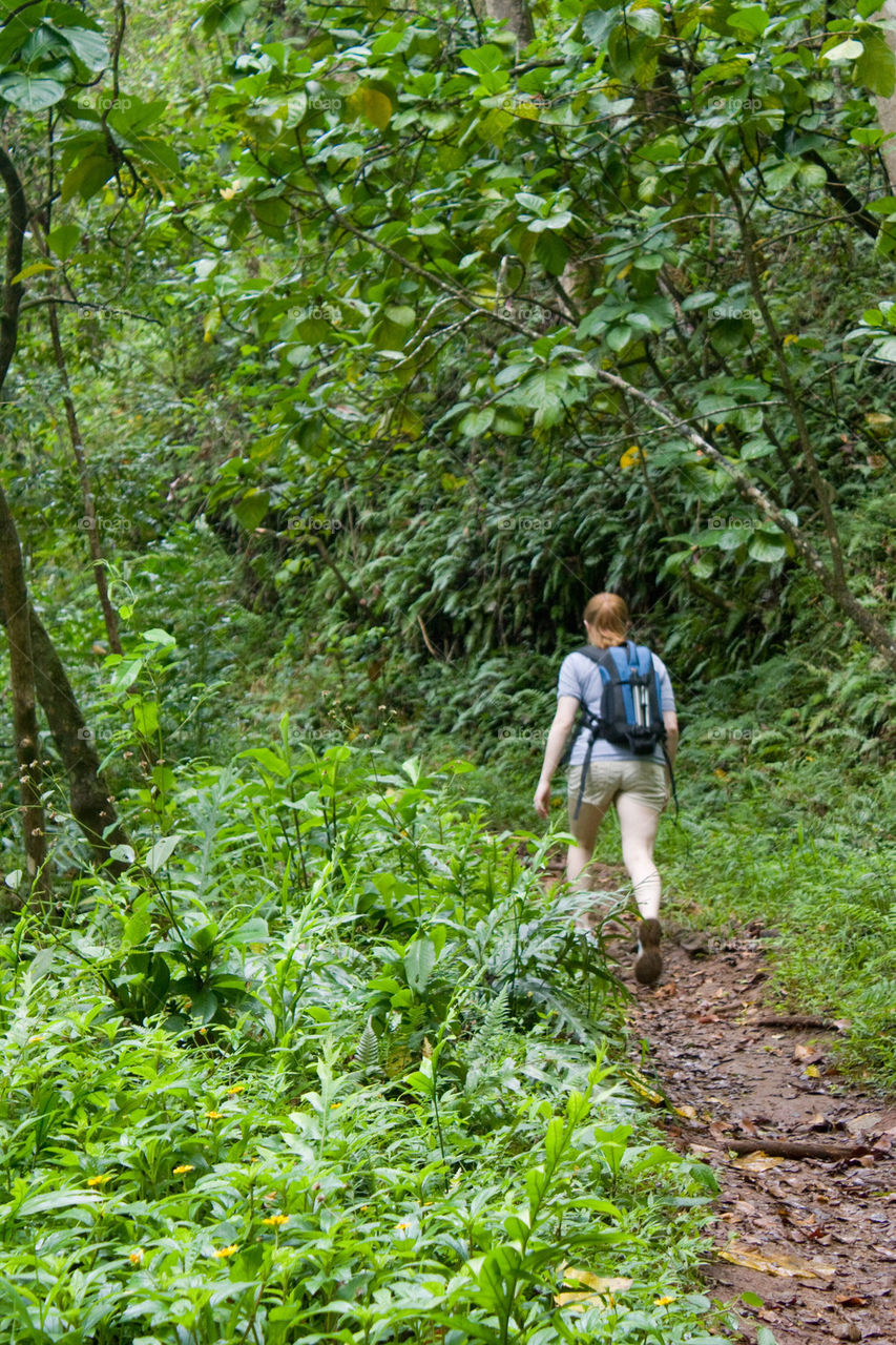 My wife hiking in Kauai 