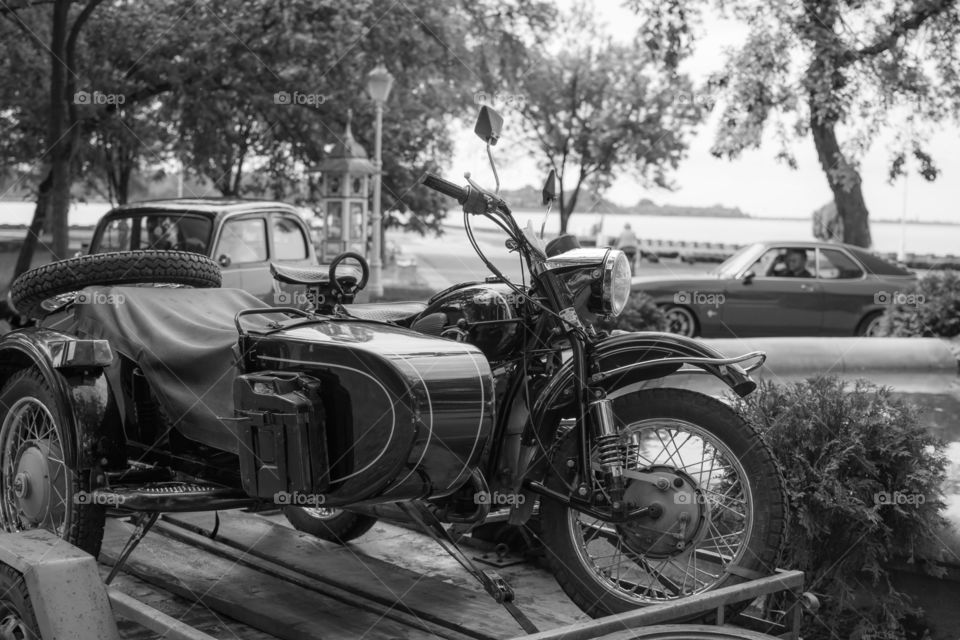 old vintage war german motorcycle