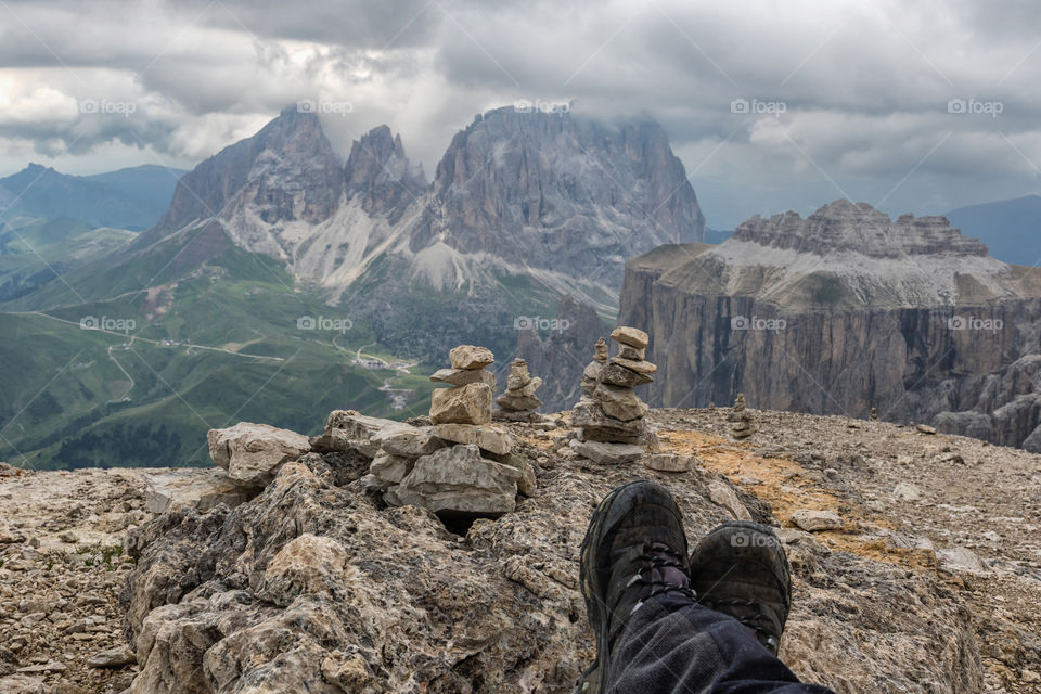 View from Sass Pordoi, Dolomites, Italy