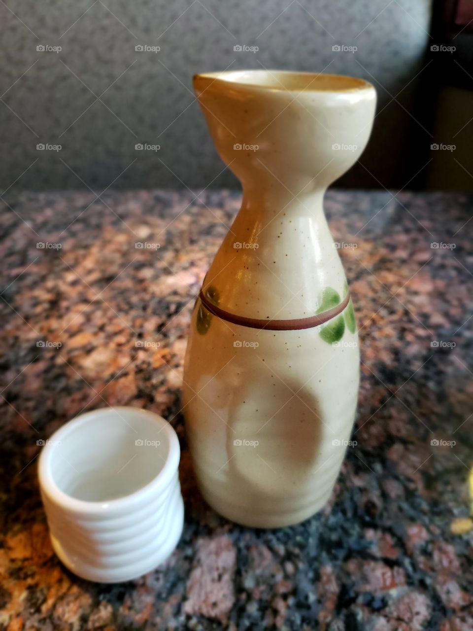 Sake bottle and glass