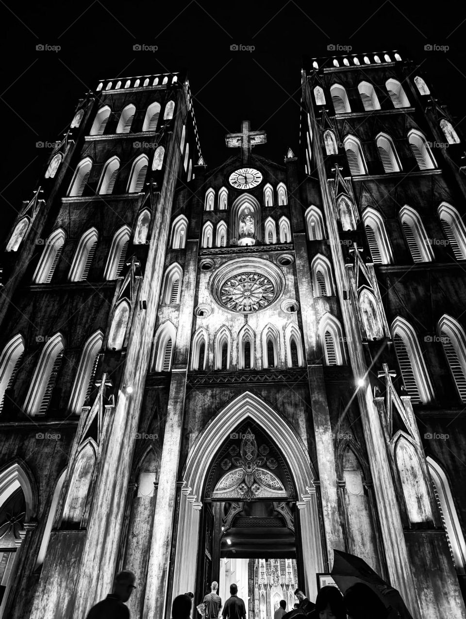 Tall building lit up