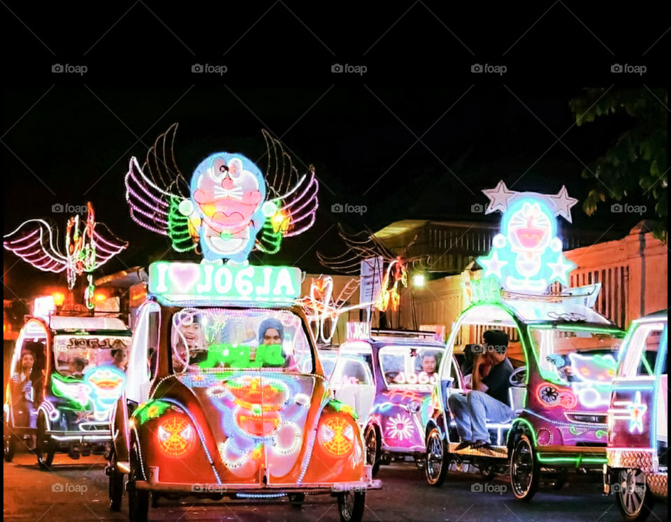 night atmosphere in jogjakarta