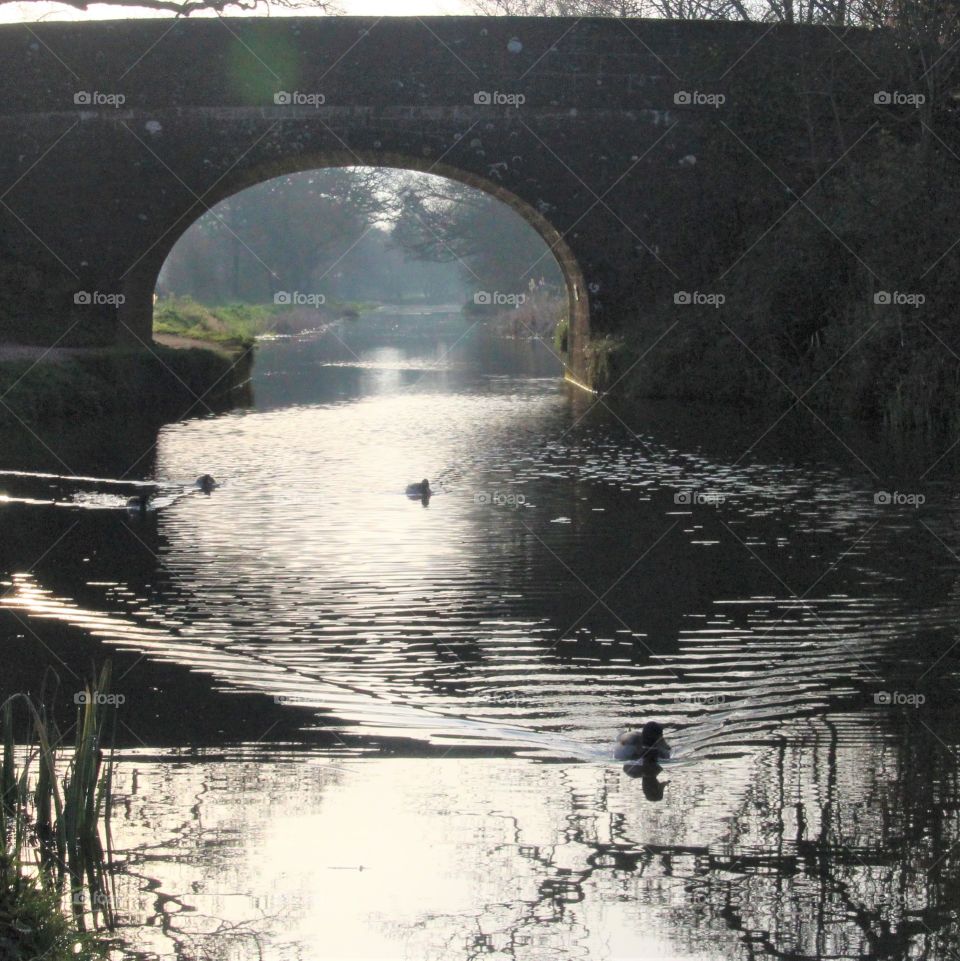 Bridge over rippled water