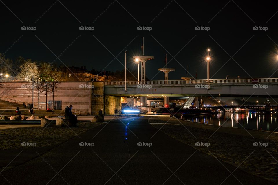 Lyon at night