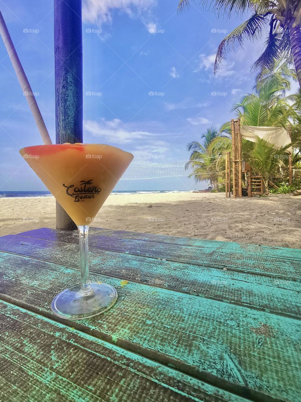 A fruit cocktail on the beach